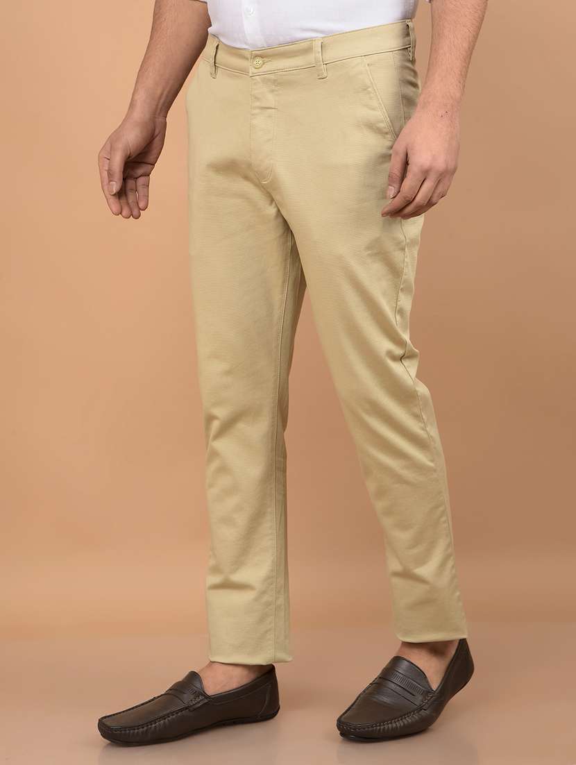 men solid mid rise chinos  - 21732693 -  Standard Image - 2