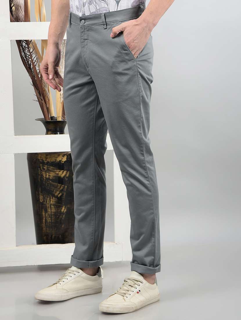 men solid mid rise chinos  - 21732694 -  Standard Image - 2