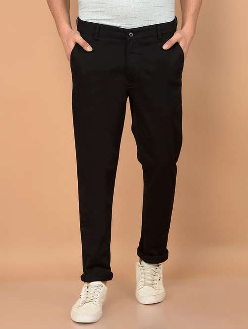men solid mid rise chinos - 21732696 - Standard Image - 0