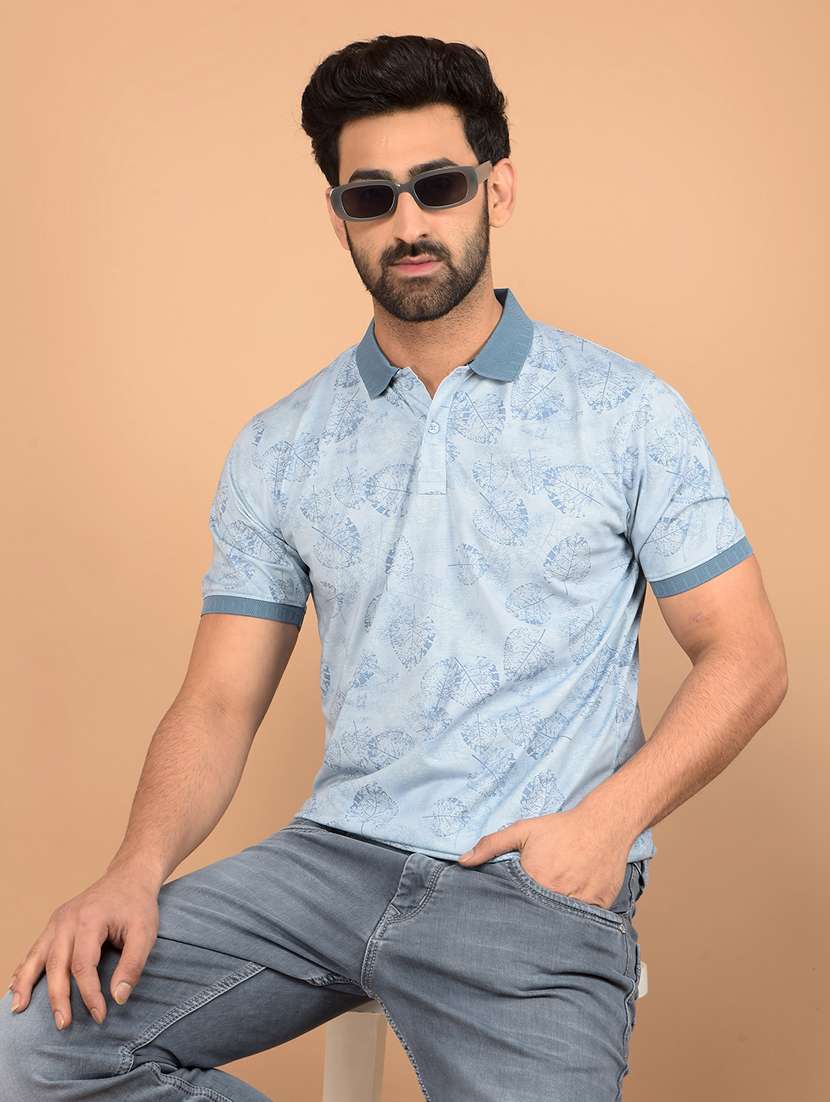 men short sleeves printed polo t-shirt