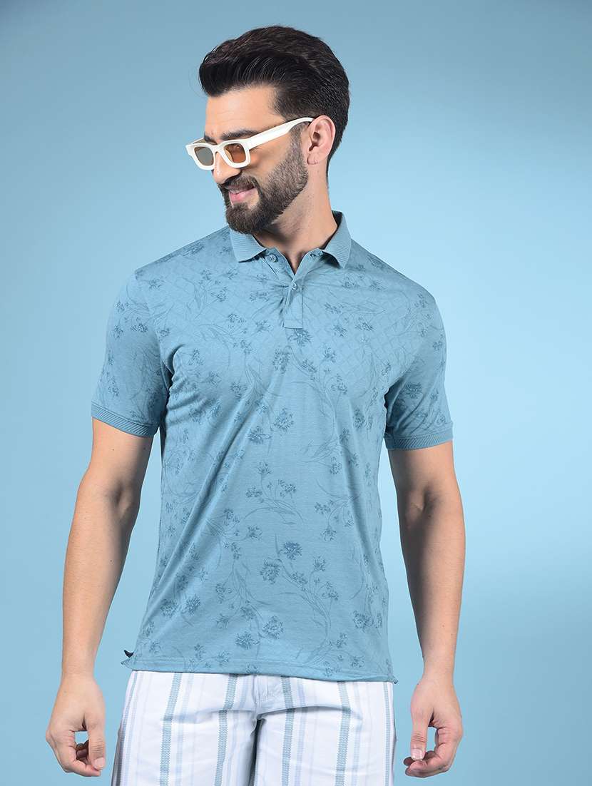 men short sleeves printed polo t-shirt