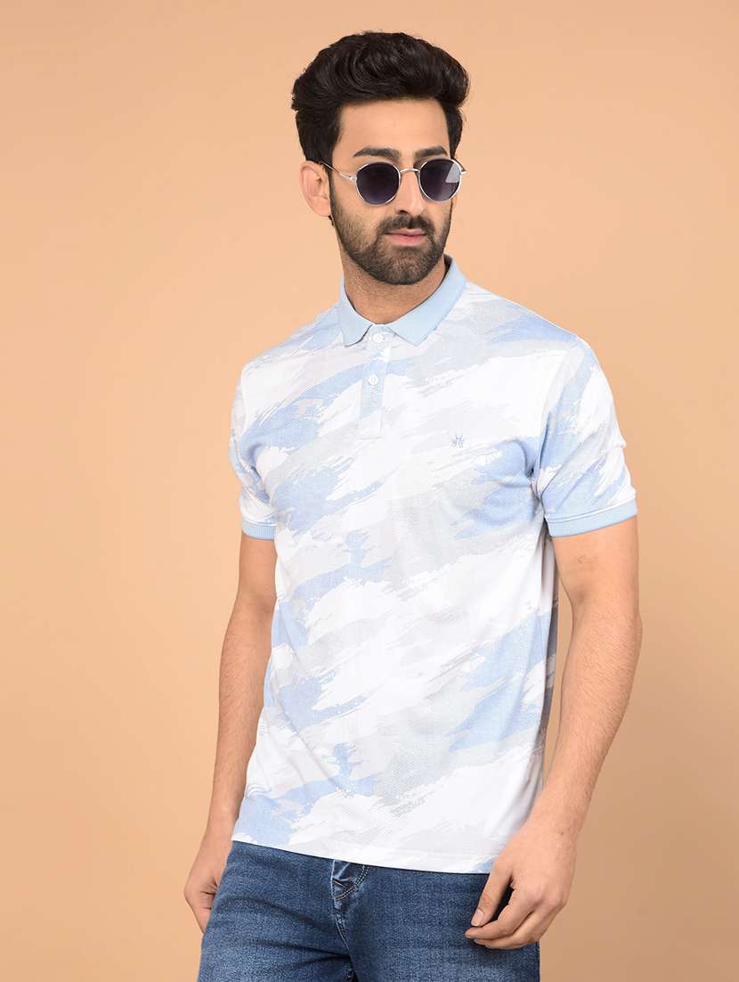 men short sleeves printed polo t-shirt