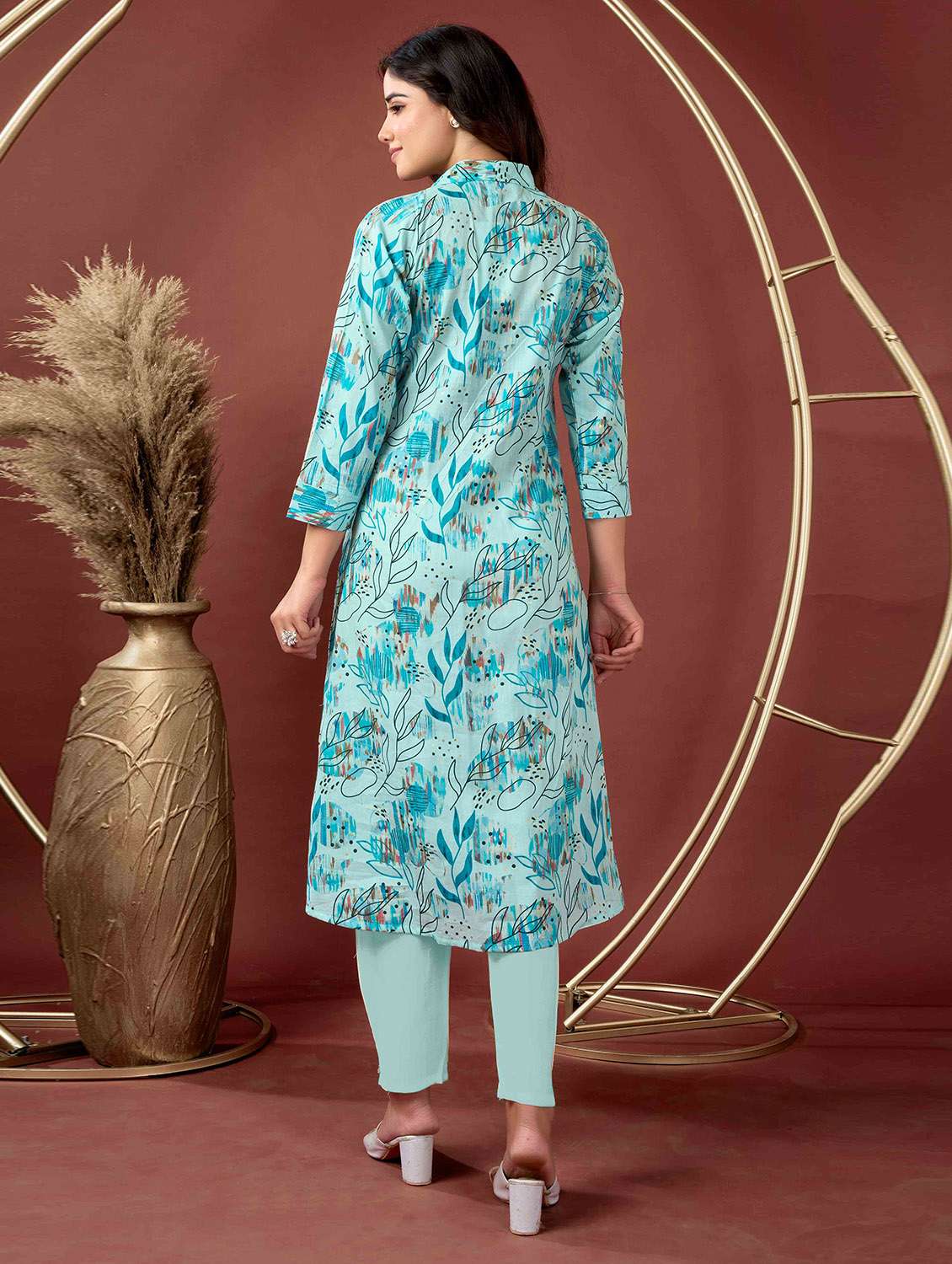women printed shirt collar neck a-line kurta - 21732732 -  Standard Image - 2