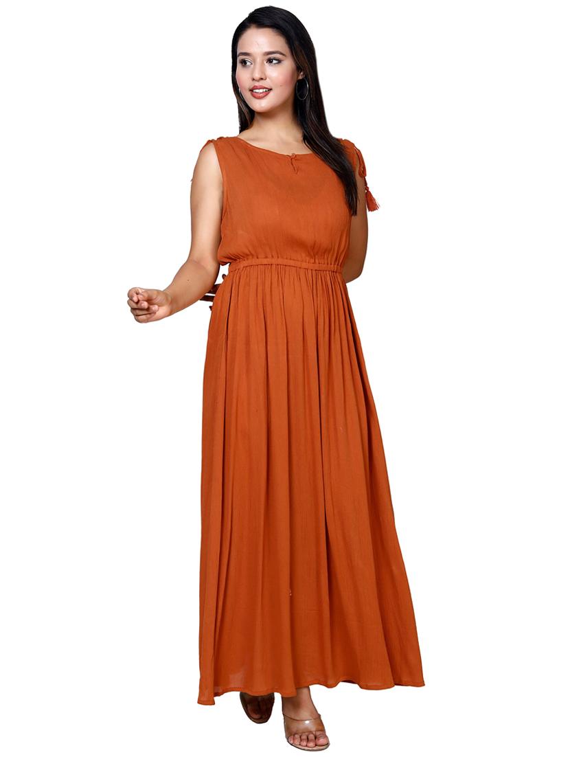 women black solid sleeveless a-line maxi dress - 21732871 - Standard Image - 2
