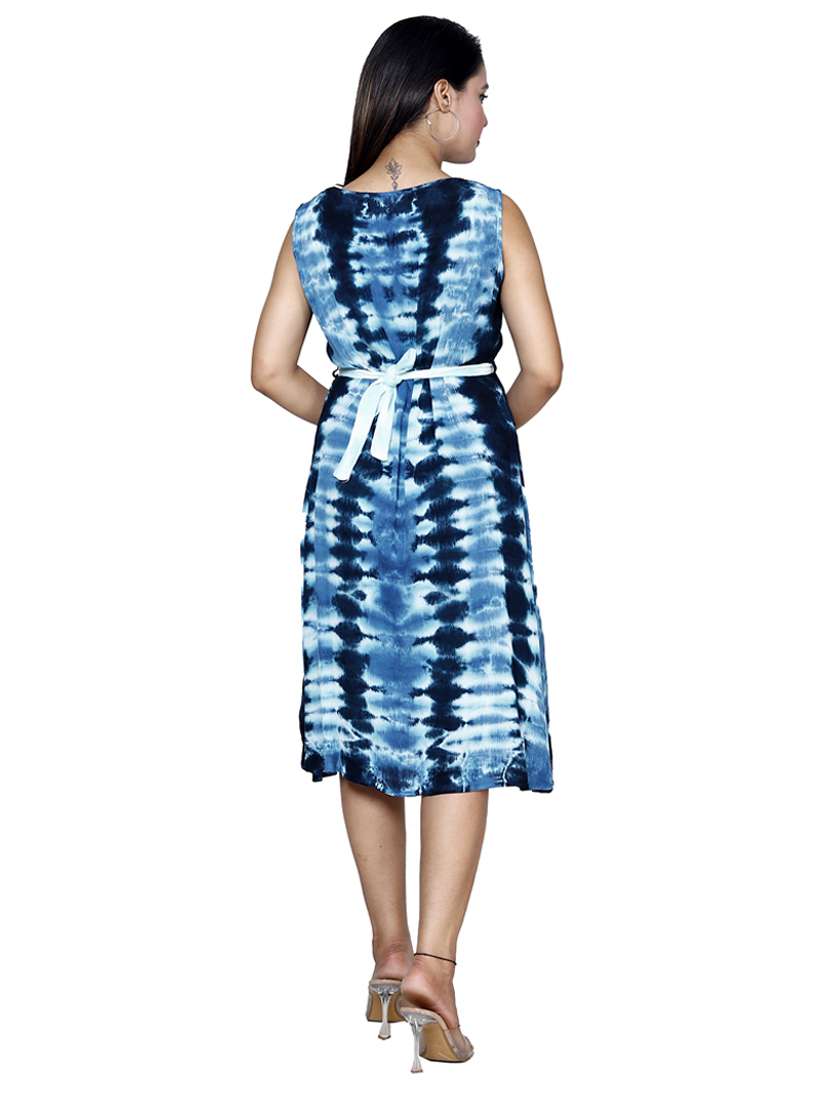 women tie & dye sleeveless a-line dress - 21732877 -  Standard Image - 2