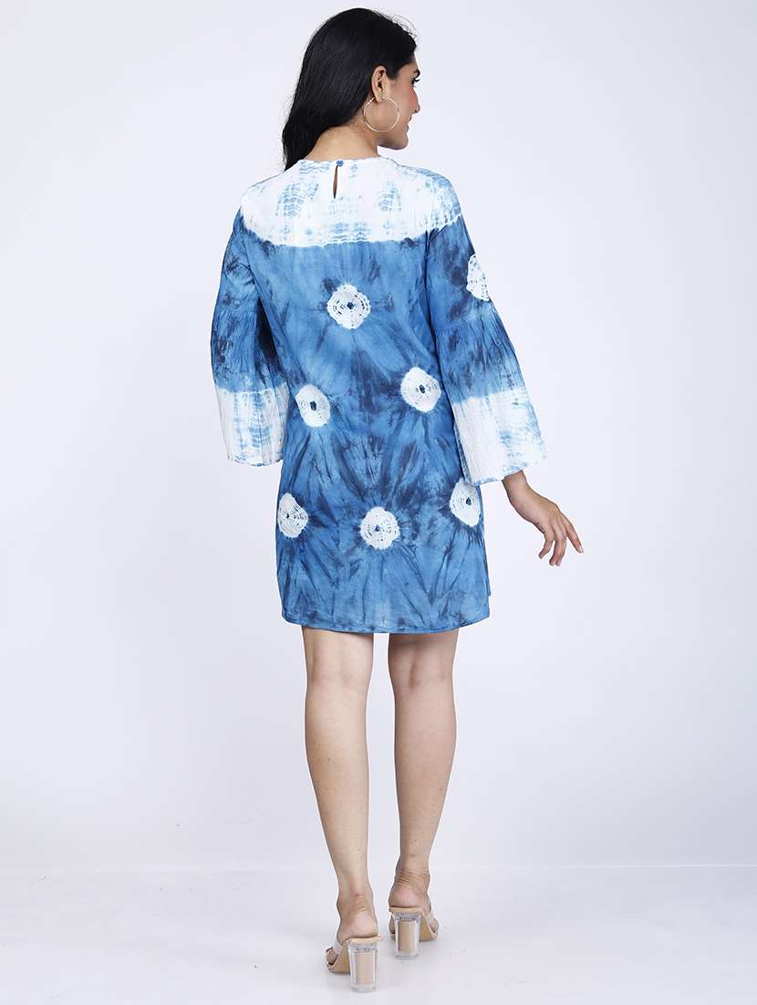 women tie & dye bell sleeve sheath dress - 21732878 -  Standard Image - 2