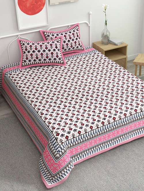 printed bedsheet with coordinated pillow covers  - 21732922 -  Standard Image - 0