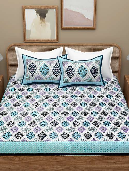 printed bedsheet with coordinated pillow covers  - 21732939 -  Standard Image - 0