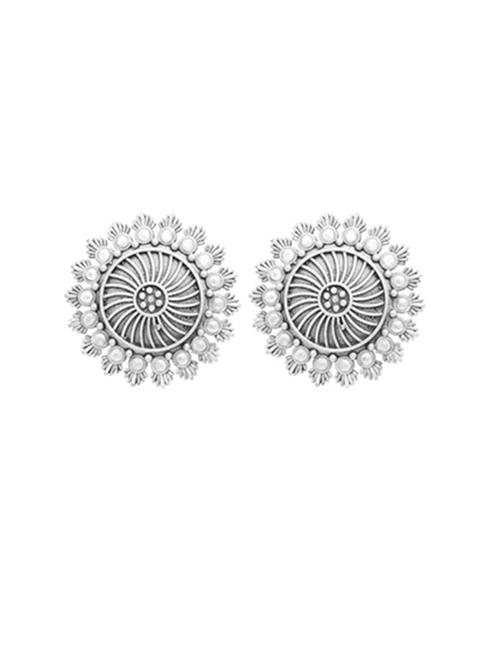silver-toned & silver-plated oxidized studs earrings - 21733272 -  Standard Image - 0