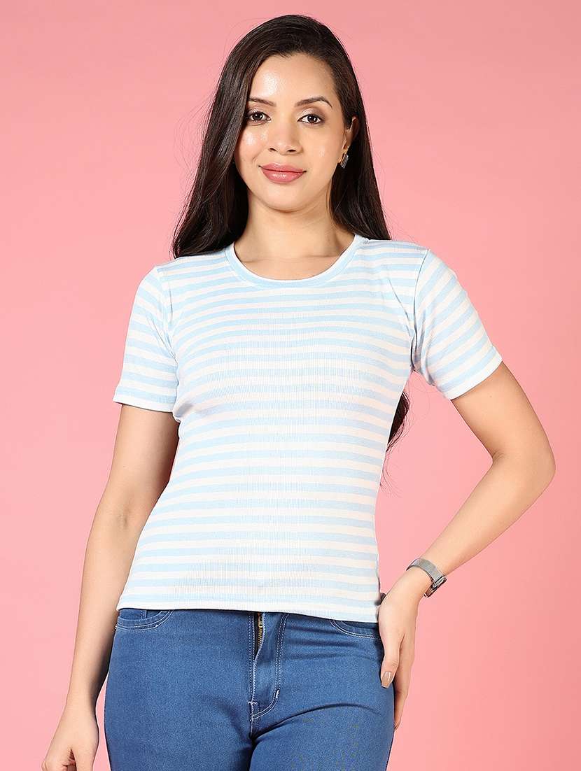 women striped short sleeve t-shirt