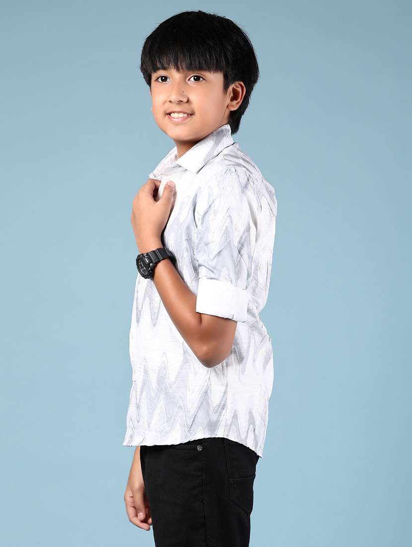 boys printed collared long sleeves shirt - 21733429 -  Standard Image - 2