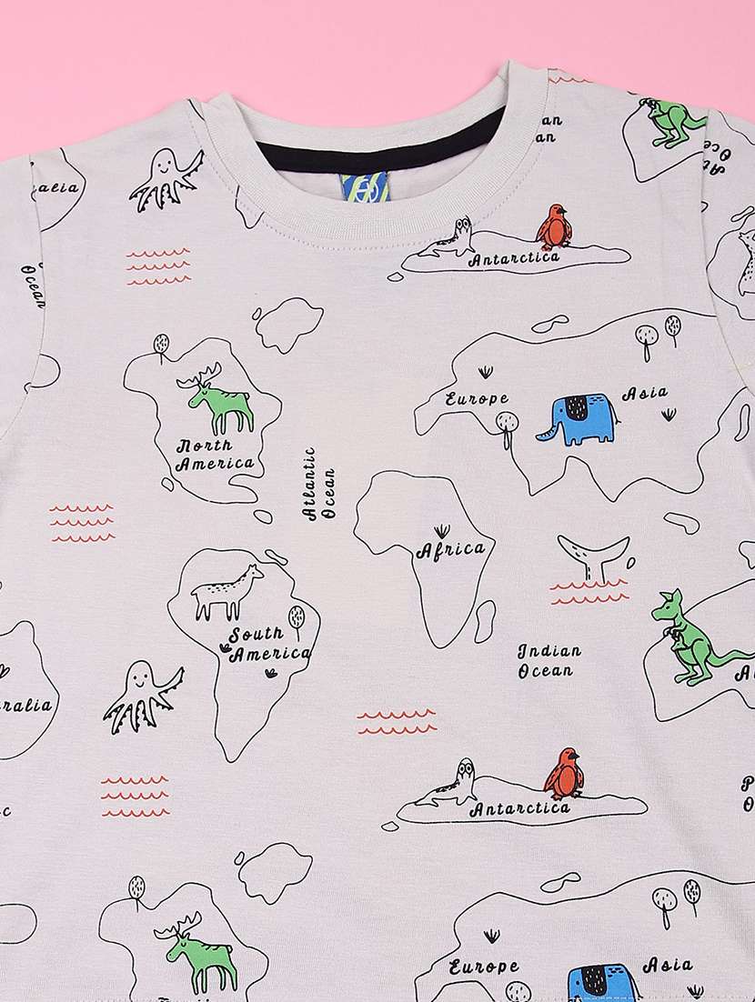 kids printed t-shirt and short co-ord set - 21733447 -  Standard Image - 2