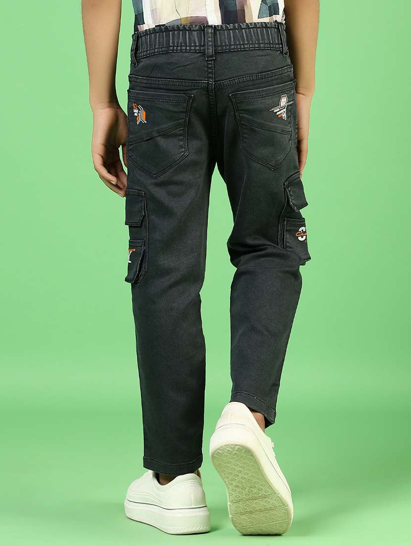 boys solid mid rise denim cargo - 21733493 -  Standard Image - 2