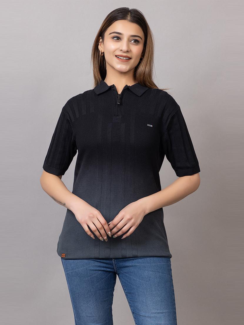 women ombre short sleeve polo t-shirt - 21733593 - Zoom Image - 0