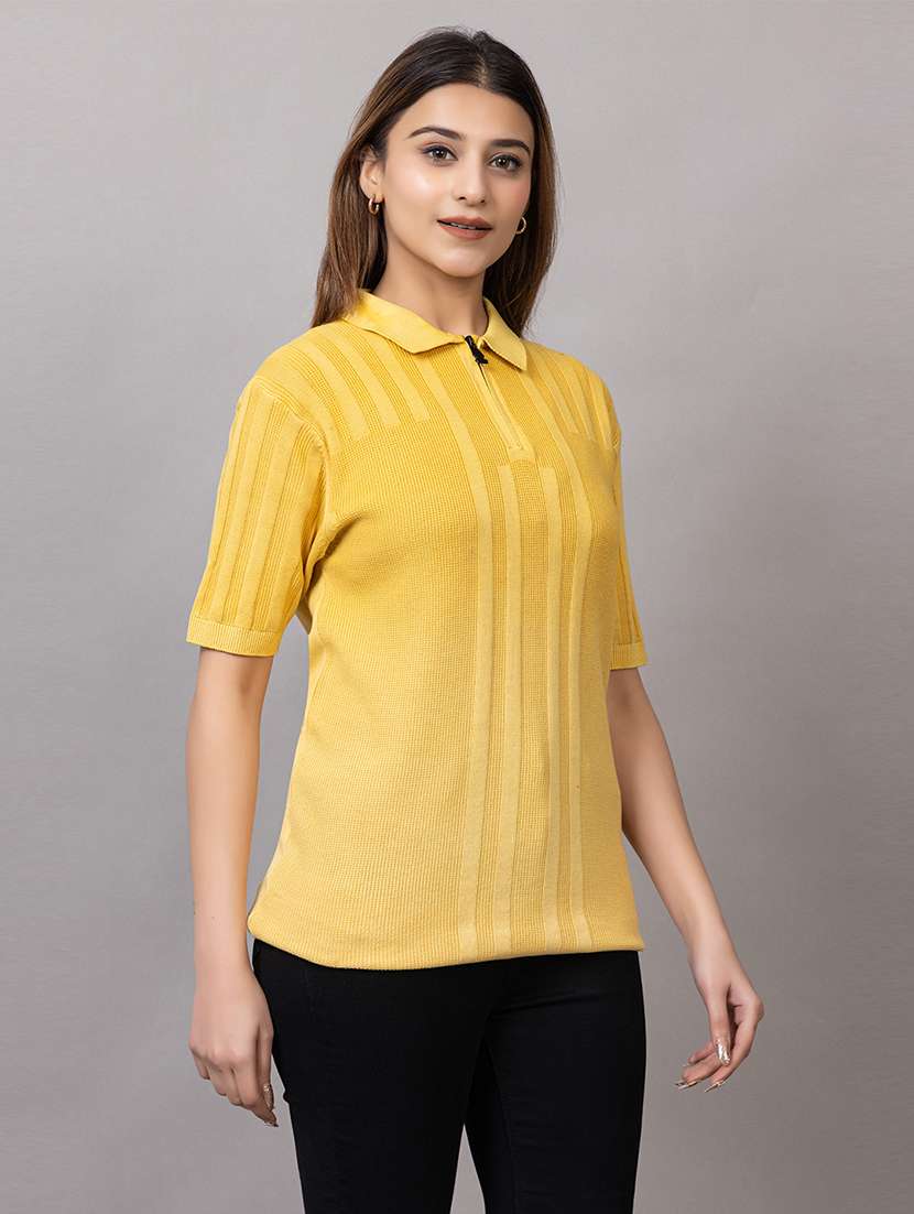 women self design short sleeve polo t-shirt - 21733597 -  Standard Image - 2