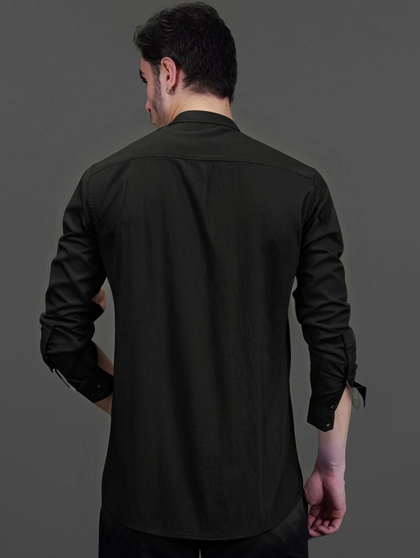 men solid long sleeve short kurta - 21734954 - Standard Image - 2