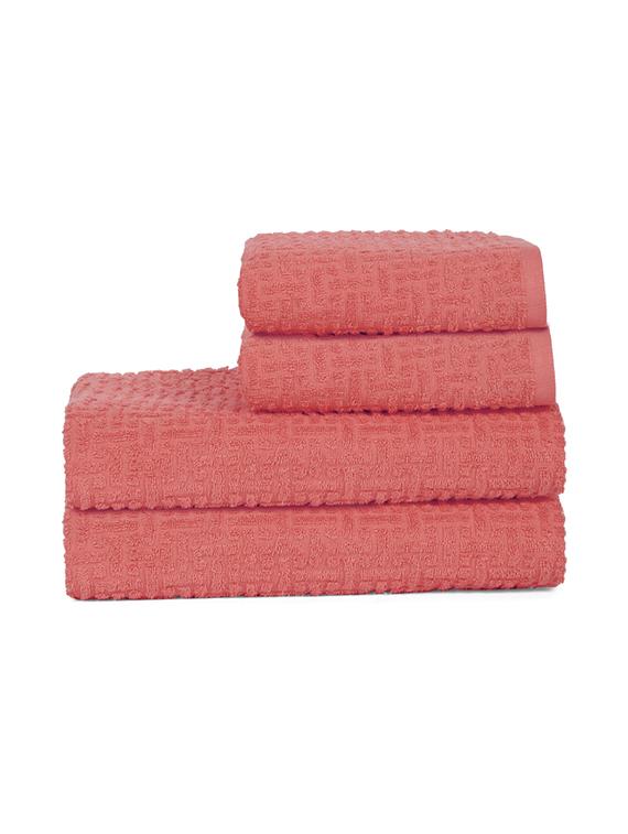 two bath towel (70 x 140 cms) and two hand towels (40 x 60) pure cotton bath towel set - 21737246 -  Zoom Image - 0