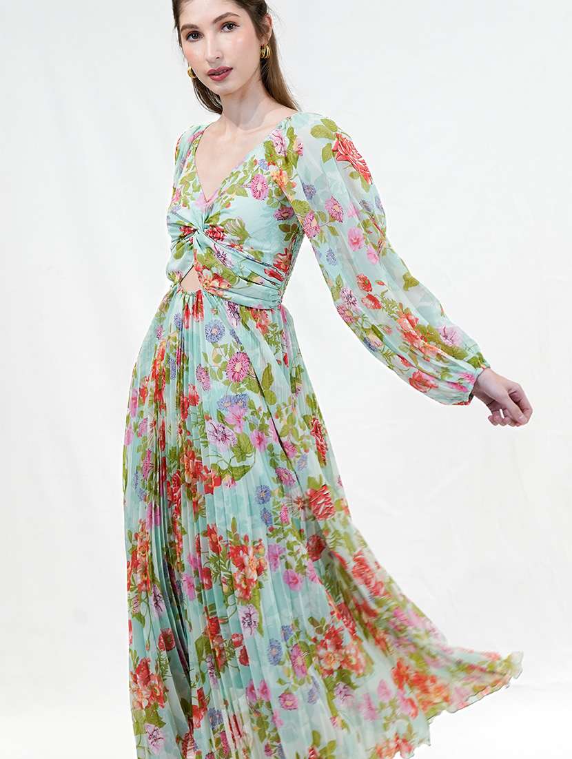 women floral printed  fit & flare maxi dress - 21737307 -  Standard Image - 2