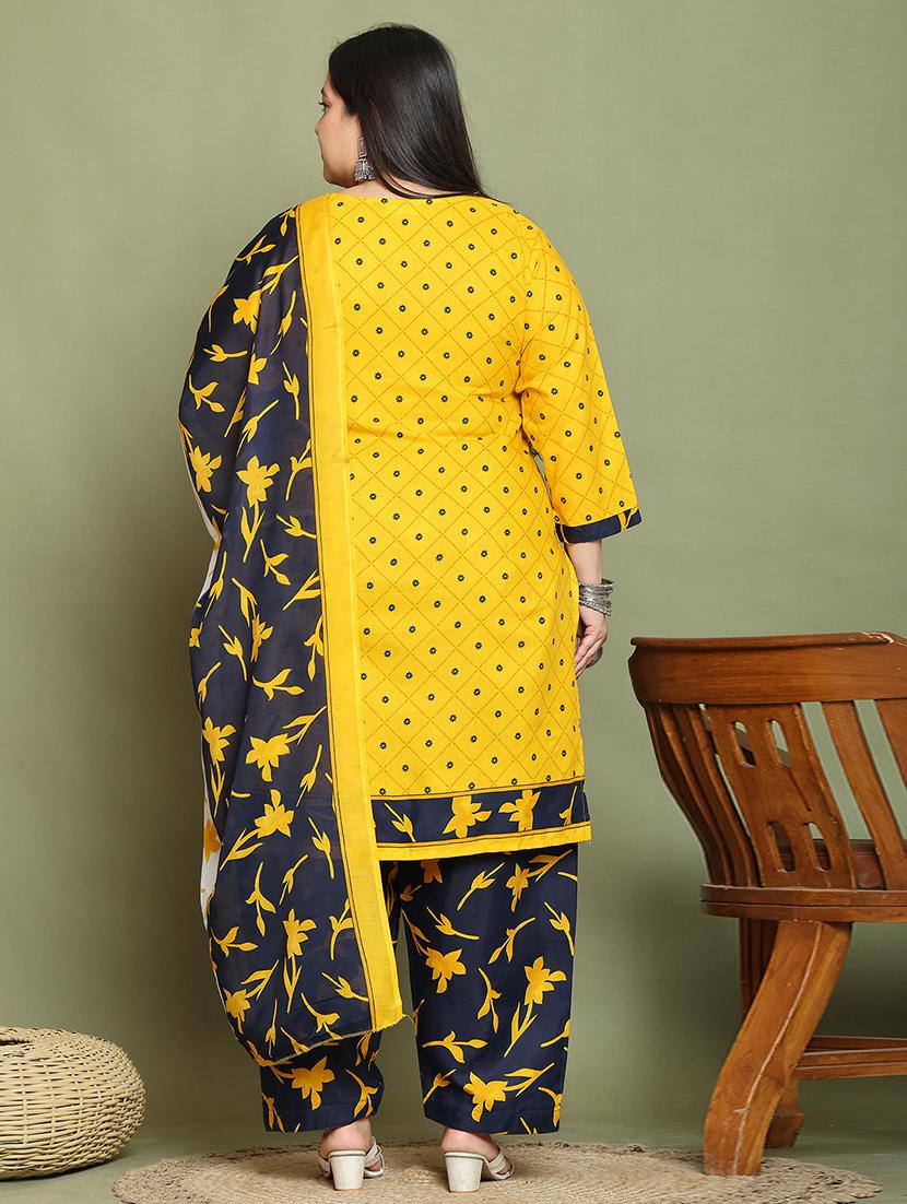 women plus size printed kurta salwar set with dupatta - 21737310 - Standard Image - 2