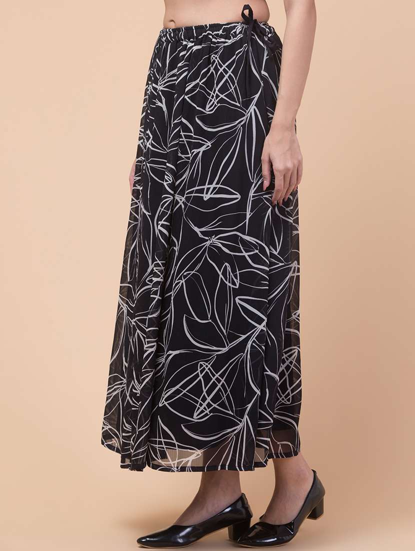 women printed flared long skirt - 21737324 - Standard Image - 2