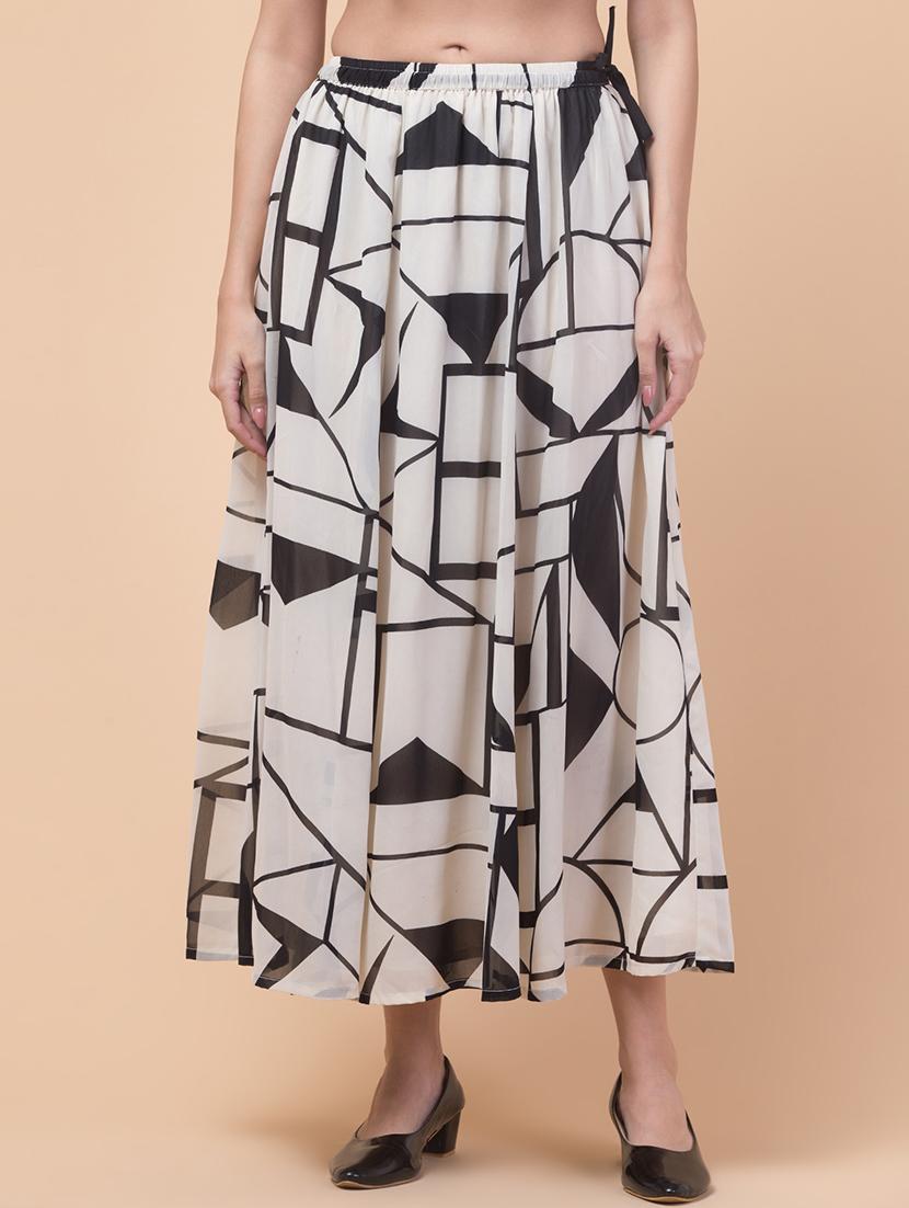women printed flared long skirt - 21737326 -  Zoom Image - 0