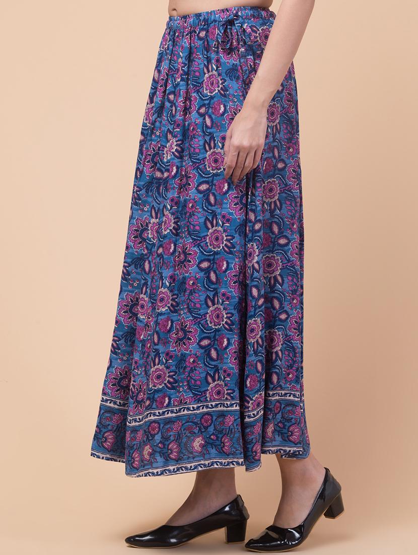 women printed flared long skirt - 21737328 - Standard Image - 2