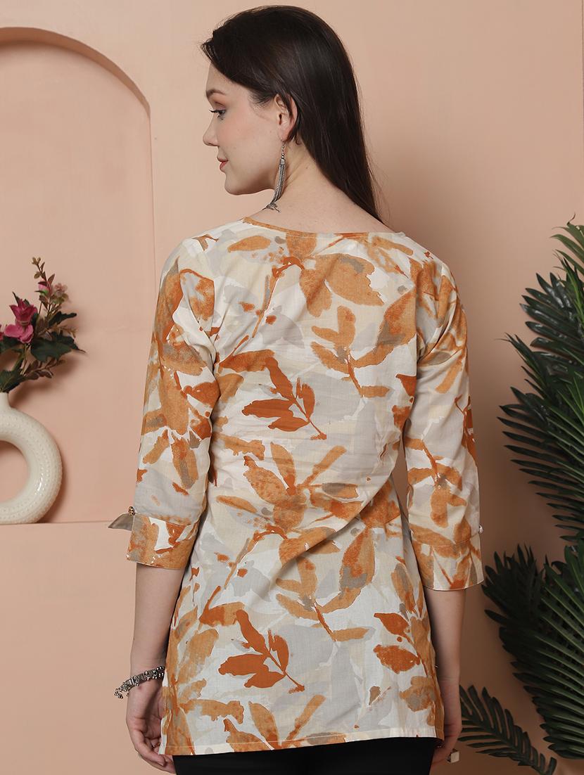 women printed round neck straight kurti - 21737428 - Standard Image - 2