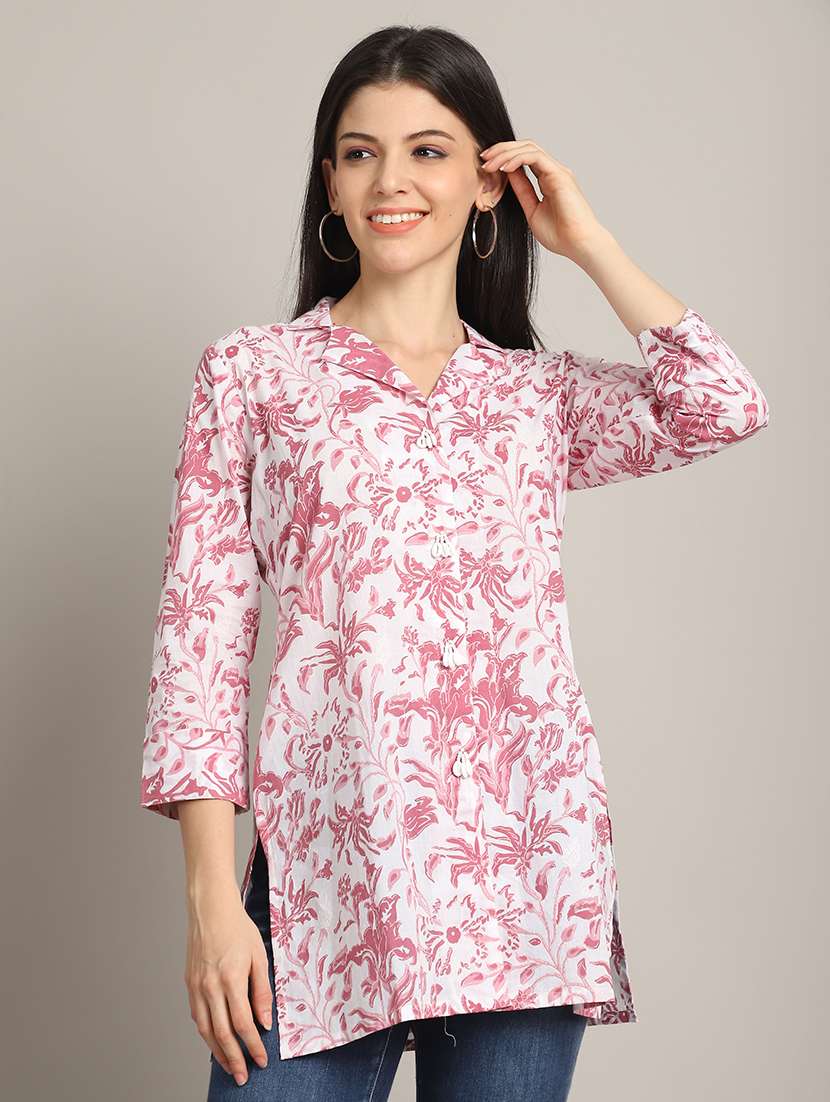 women three quarter sleeve straight kurti