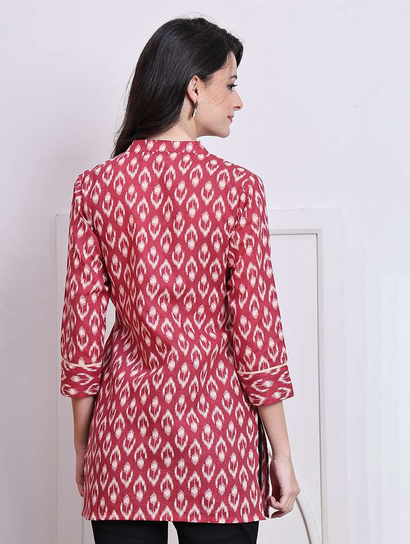 women three quarter sleeve straight kurti - 21737455 -  Standard Image - 2