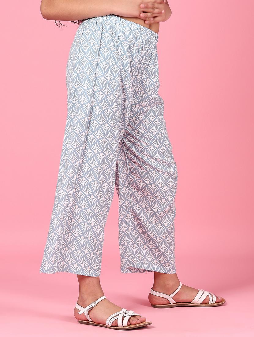 girls printed mid rise palazzo - 21737775 - Standard Image - 2