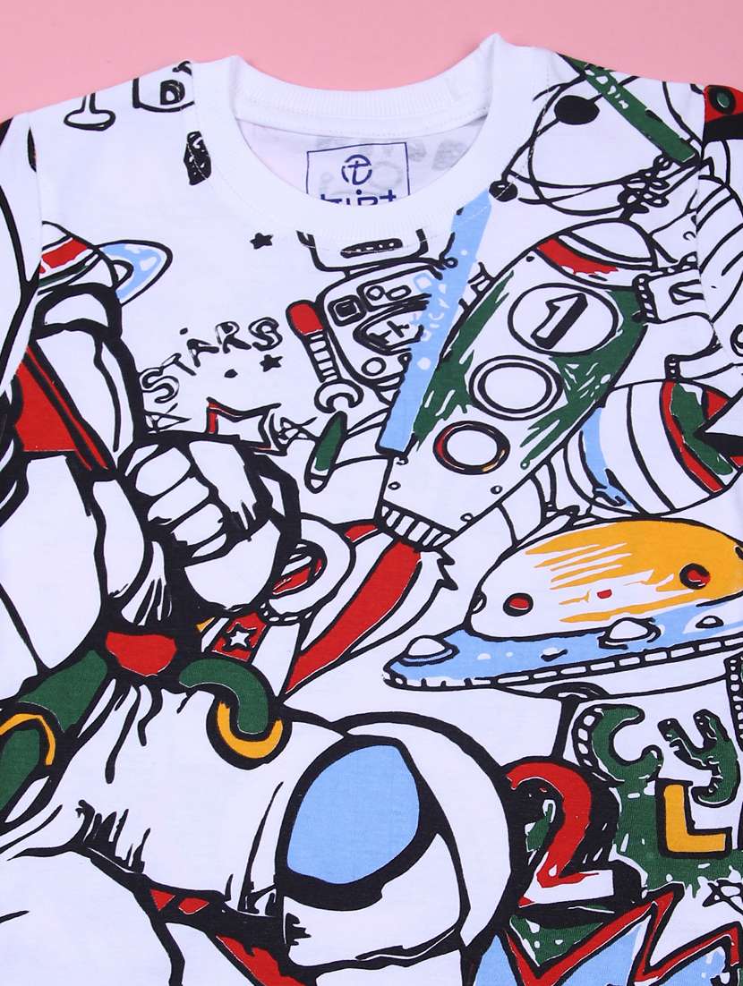 boys printed t-shirt & shorts co-ords set - 21737796 -  Standard Image - 2