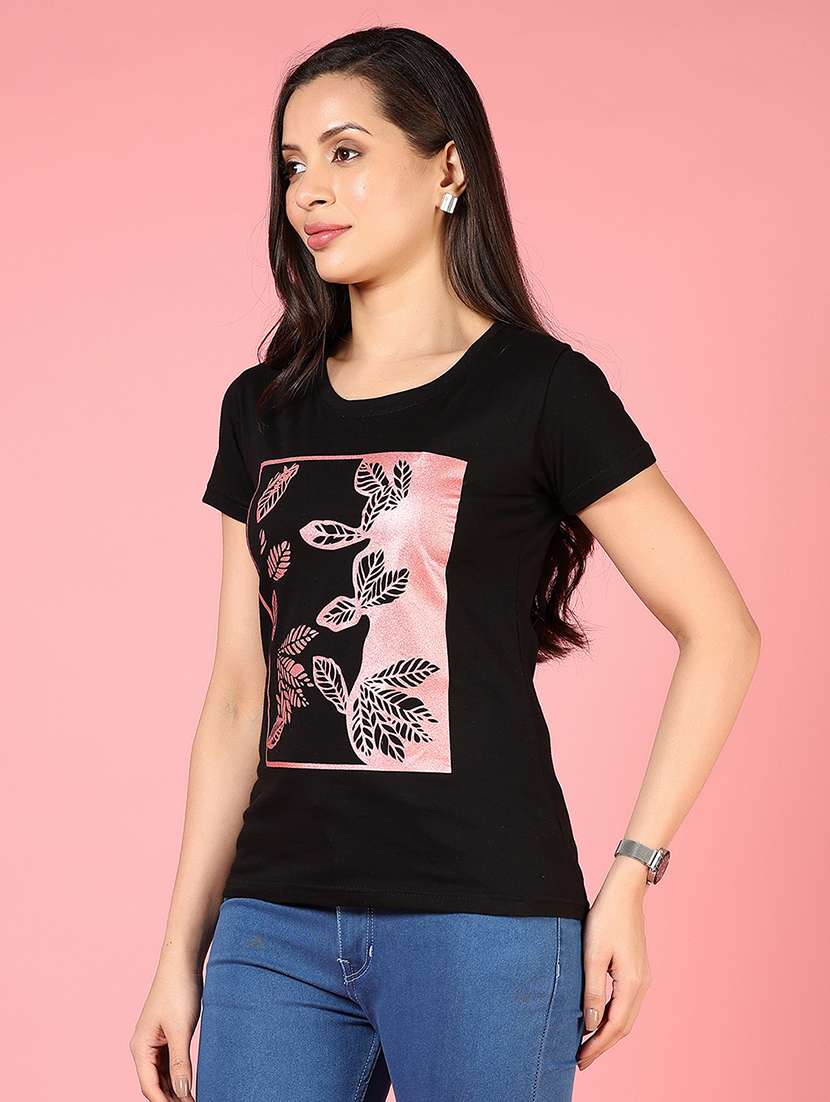 women front print short sleeve t-shirt - 21737841 - Standard Image - 2