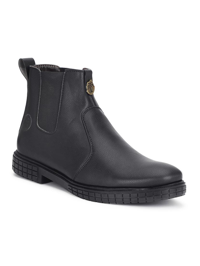 men solid slip on low ankle boots - 21737902 - Standard Image - 2