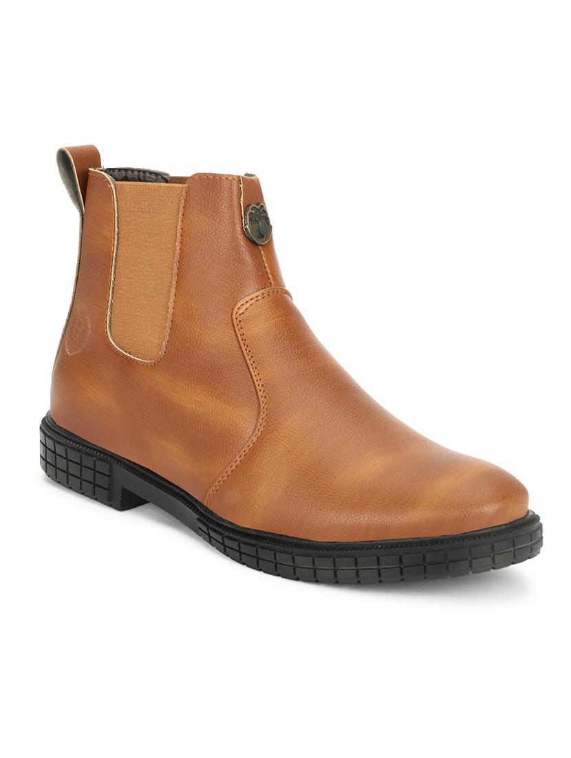 men solid slip on low ankle boots - 21737904 - Standard Image - 2