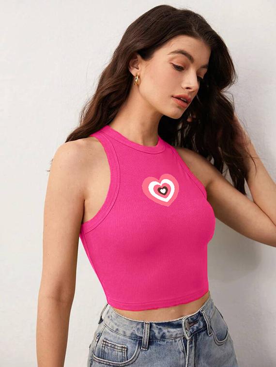 women printed sleeveless crop top - 21738216 - Standard Image - 2