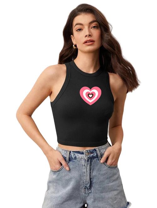 women printed sleeveless crop top - 21738218 - Standard Image - 0