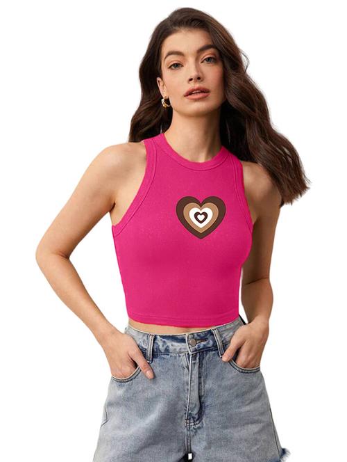 women printed sleeveless crop top - 21738224 - Standard Image - 0