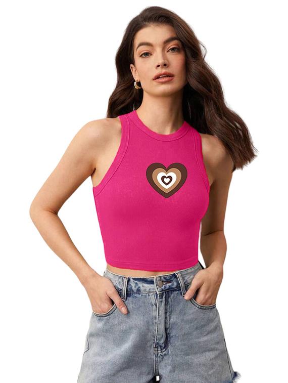 women printed sleeveless crop top - 21738224 - Zoom Image - 0