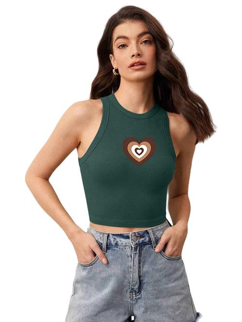 women printed sleeveless crop top - 21738226 - Standard Image - 0