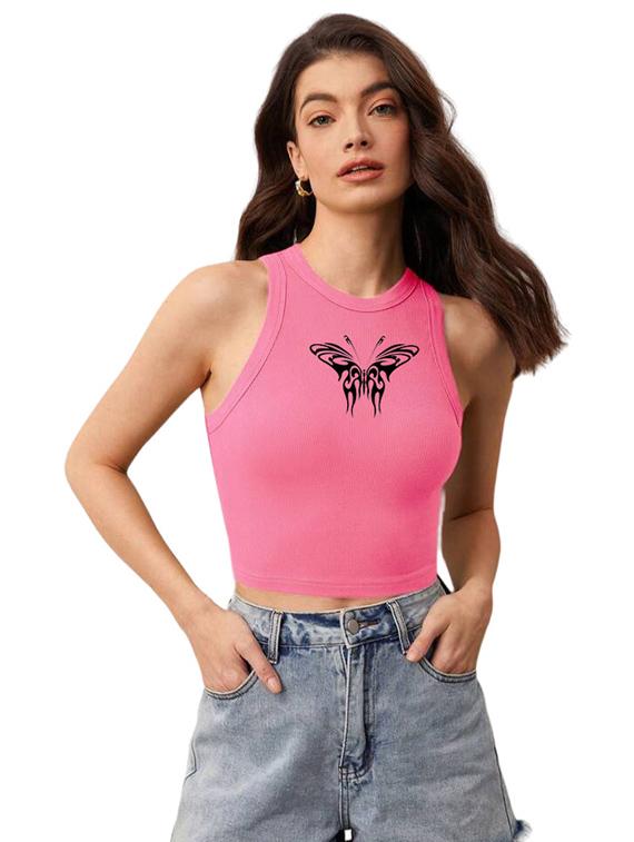 women printed sleeveless crop top - 21738252 - Zoom Image - 0
