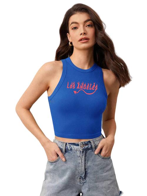 women printed sleeveless crop top - 21738258 - Standard Image - 0