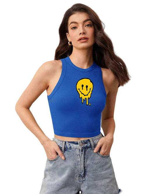 women printed sleeveless crop top - 21738267 - Standard Image - 0