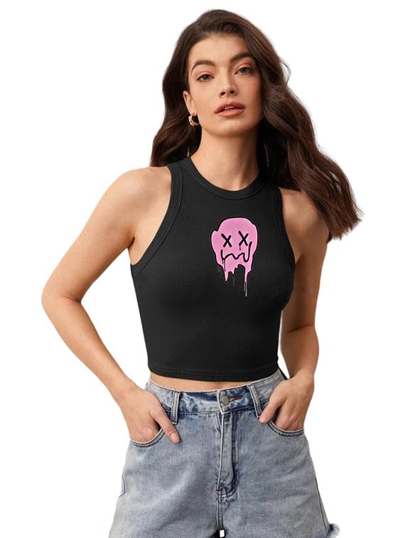 women printed sleeveless crop top  - 21738273 -  Zoom Image - 0