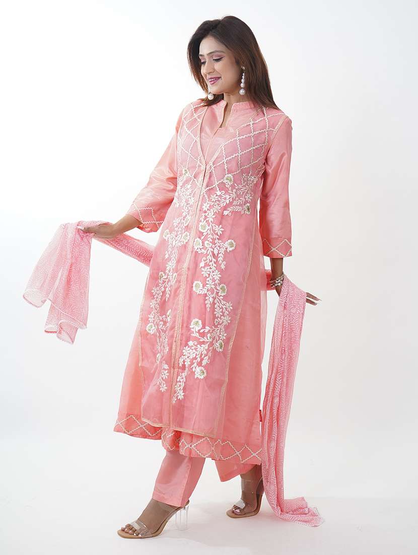 women embroidered kurta pant set with dupatta - 21738421 -  Standard Image - 2