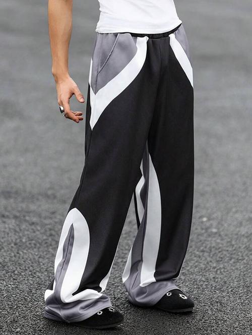 men color blocked relaxed fit full length track pant - 21738687 - Standard Image - 0