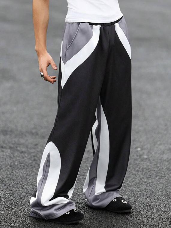 men color blocked relaxed fit full length track pant - 21738687 - Zoom Image - 0