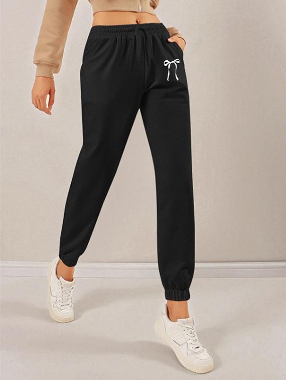 women printed high rise joggers - 21738841 - Standard Image - 2