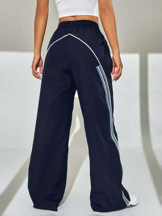 women solid high rise track pant - 21739068 - Standard Image - 2