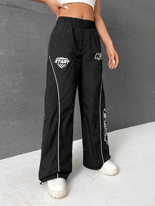 women printed high rise track pant - 21739083 -  Standard Image - 0