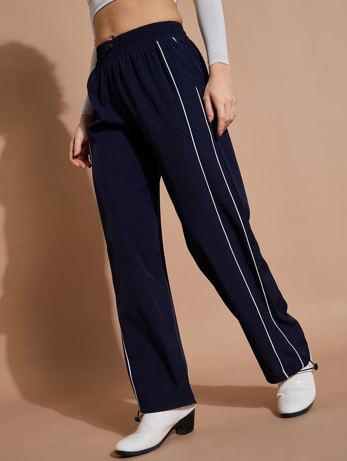 women solid high rise track pant - 21739301 - Zoom Image - 0